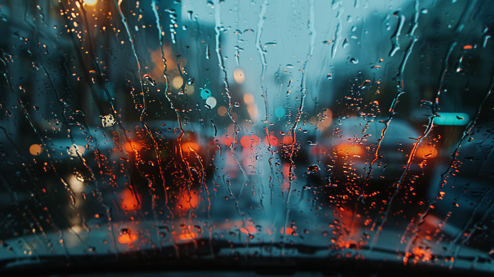  rain on a windshield