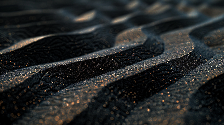 patterns from waves in dark volcanic sand